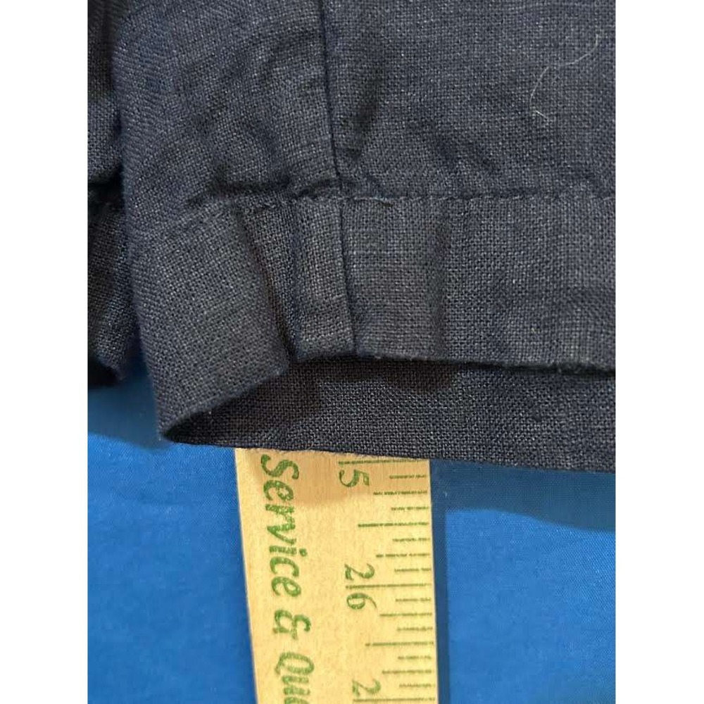 Quince Women Deep Navy European Linen Pants Elastic Waist Straight Leg Size L - Picture 8 of 8